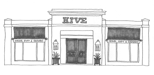 An illustration of the Hive Home, Gift & Garden, Hive for Kids Storefront